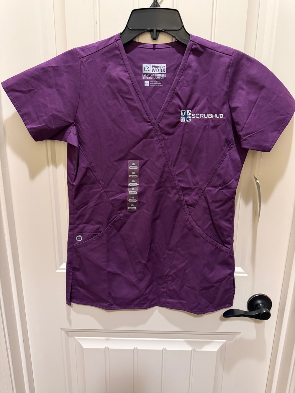 Women’s V-Neck Medical Scrub Top in Purple